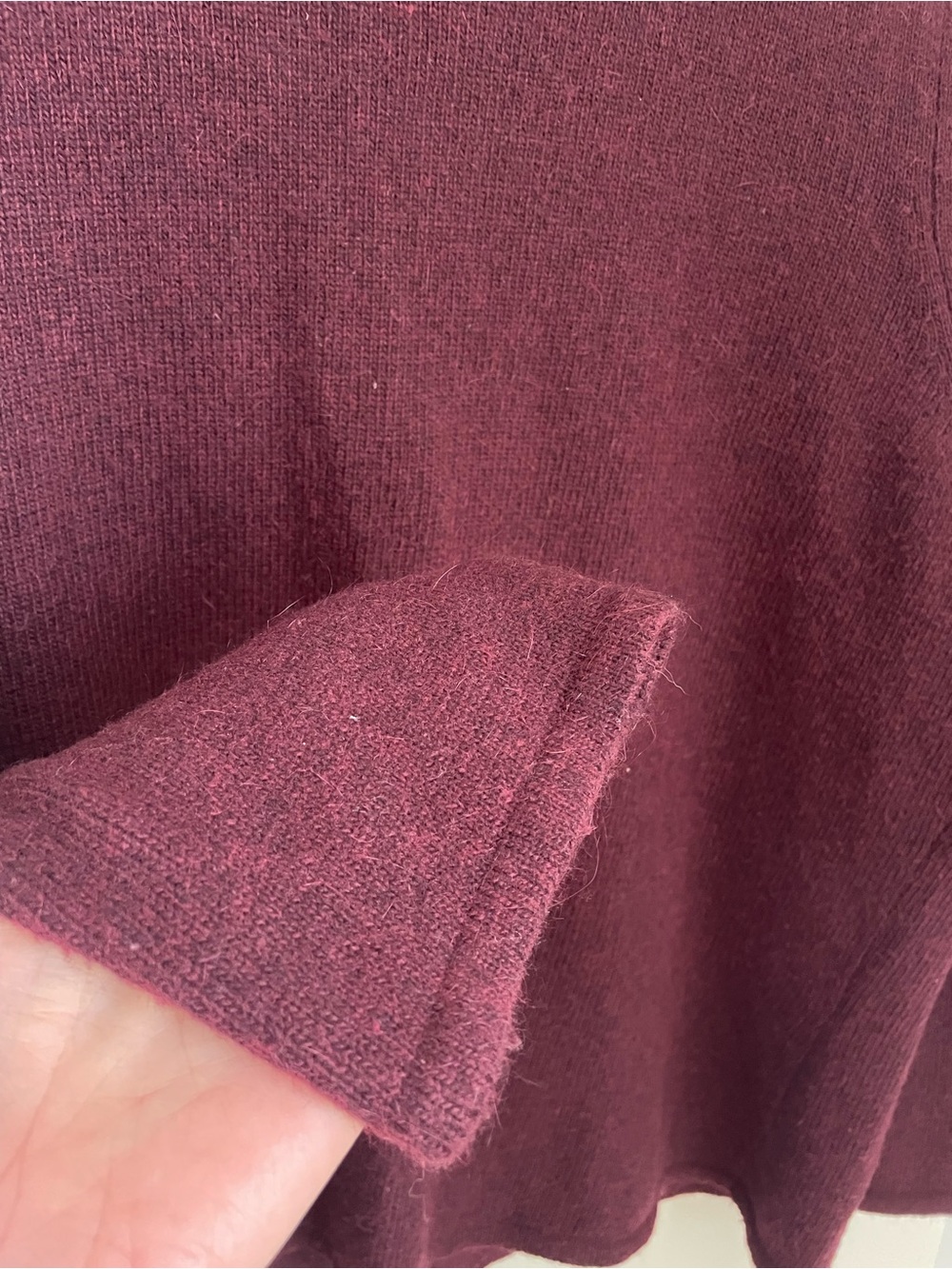 Vintage Susan Bristol Burgundy Shawl Collar Angora Wool Cardigan Sz 2X Cozy - Picture 9 of 9